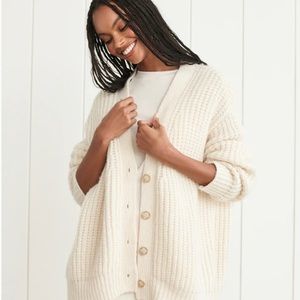 Jenni Kayne Alpaca Cocoon Cardigan Ivory Slouchy Cozy S NWT $345